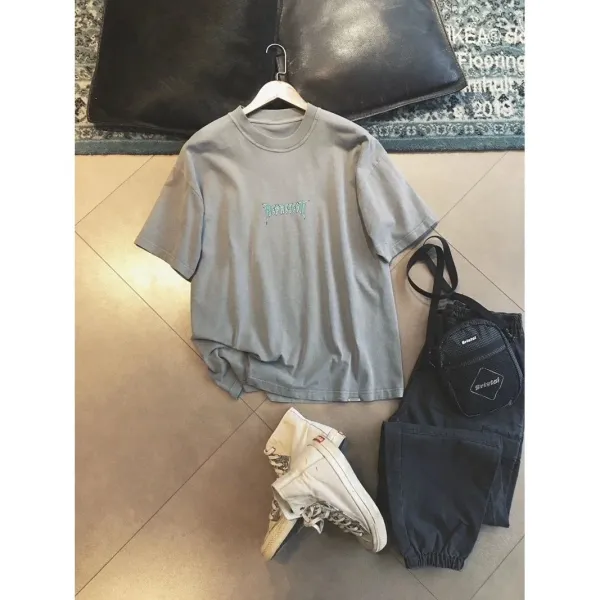 Design Acid Wash Gray Graphic T-Shirt - 8