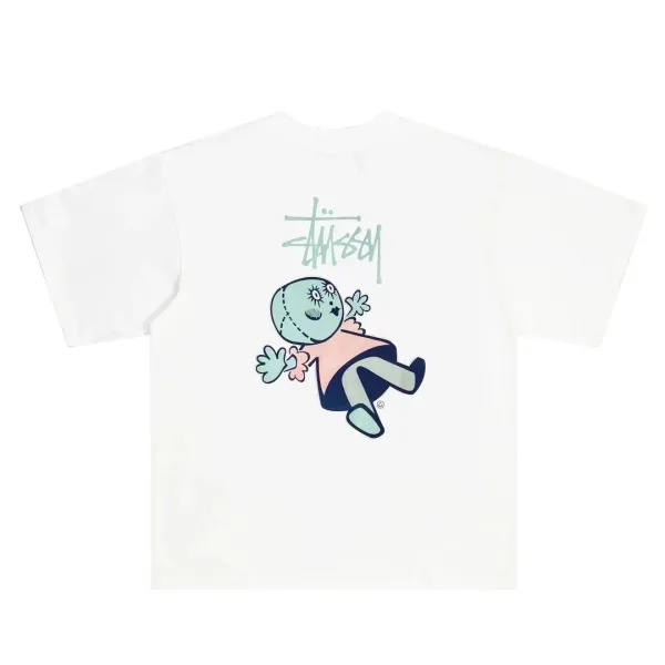 Stussy x Cartoon Character Pocket Tee White T-Shirt - 4