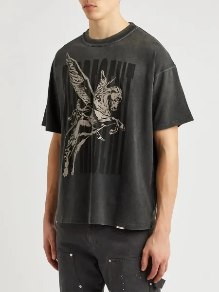 Represent Pegasus Graphic Washed Black T-Shirt - 6