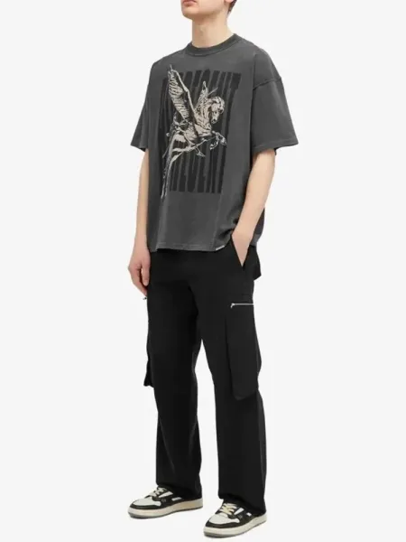 Represent Pegasus Graphic Washed Black T-Shirt - 7