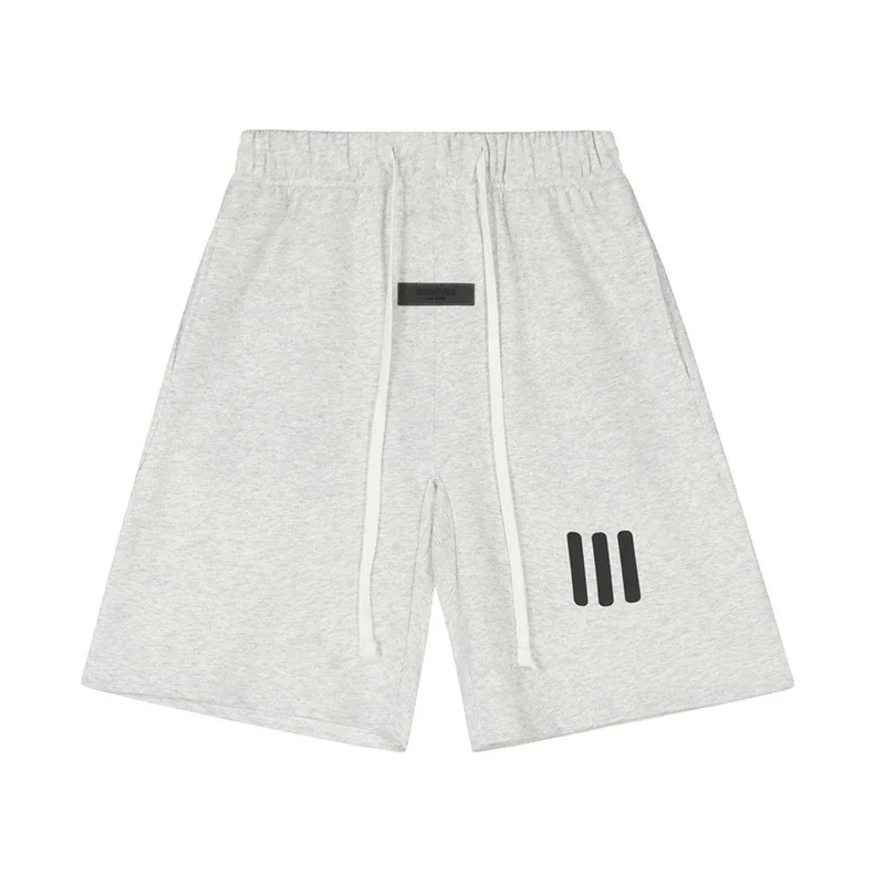 Front and back letter flocking summer trendy casual men's and women's short-sleeved shorts suit