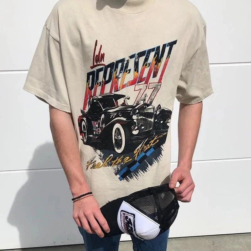 Represent 77 Classic Car Graphic Black T-Shirt - 6
