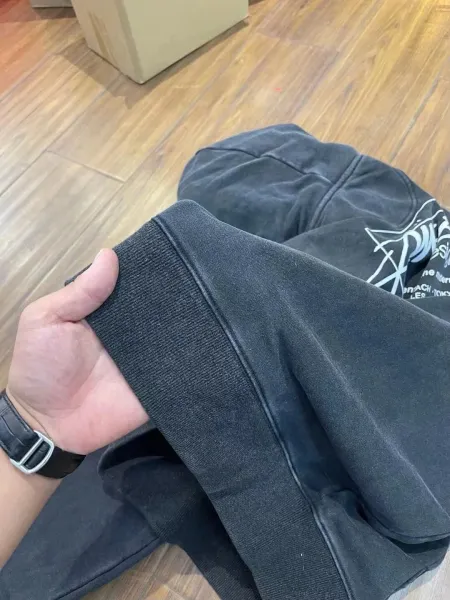 Stussy Box Logo Washed Black Hoodie - 4