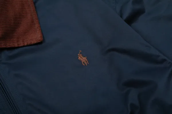 Polo Ralph Lauren Windbreaker Navy with Corduroy Collar Jacket - 18