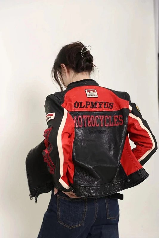 Harley Embroidered Cropped Leather Jacket photo 7