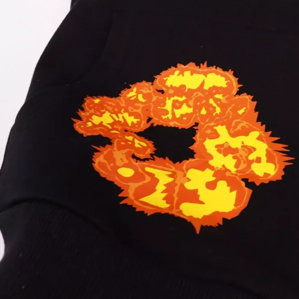 Off-White Floral Flame Print Black Hoodie - 9