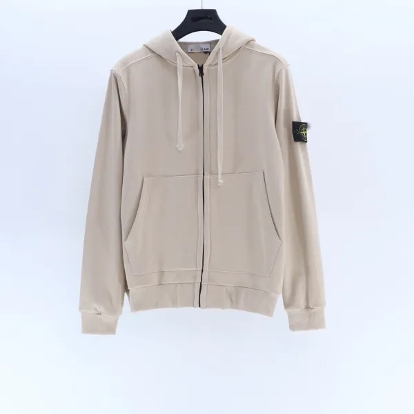 Stone Island Zip-Up Hoodie Dusty Rose Hoodie - 16