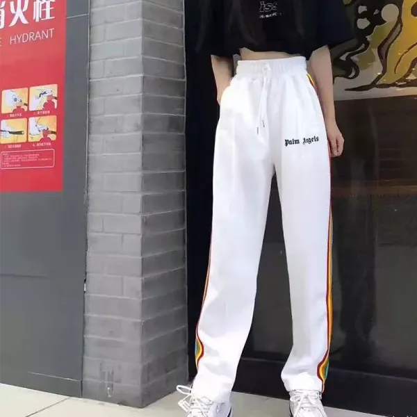 Palm Angels Rainbow Stripe Sweatpants White - 1