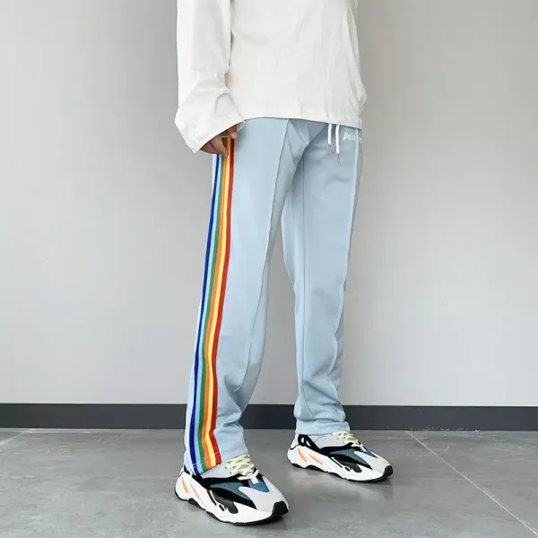 Palm Angels Track Pants Light Blue with White Side Stripe Pants - 25