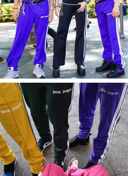 Palm Angels Track Pants Light Blue with White Side Stripe Pants - 29