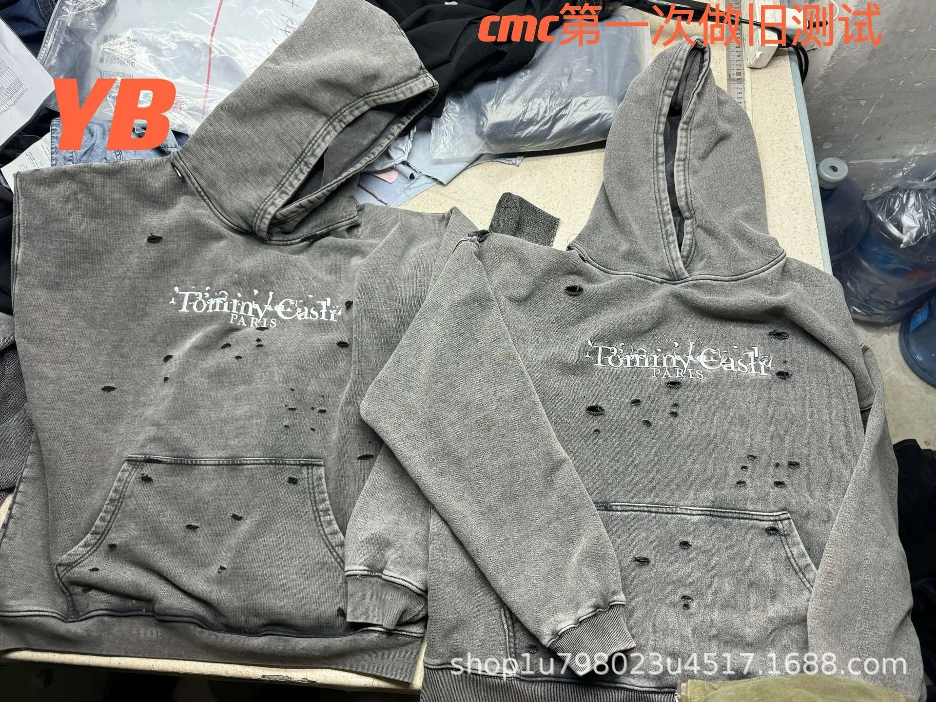 Distressed Hoodie with Holes photo 6