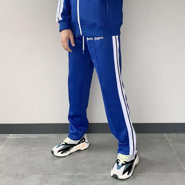 Palm Angels Track Pants Light Blue with White Side Stripe Pants - 35