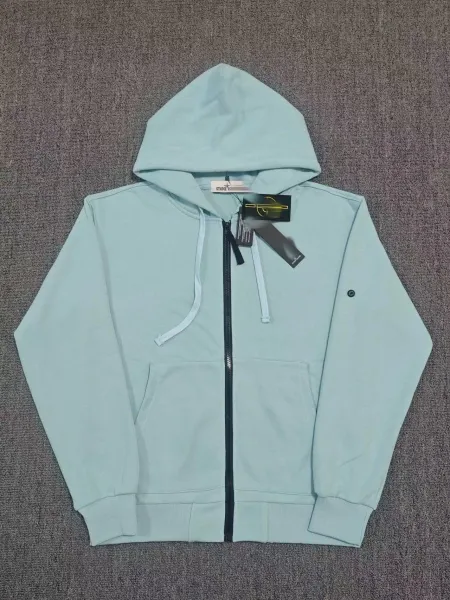 Stone Island Zip-Up Hoodie Mint Green Hoodie - 10