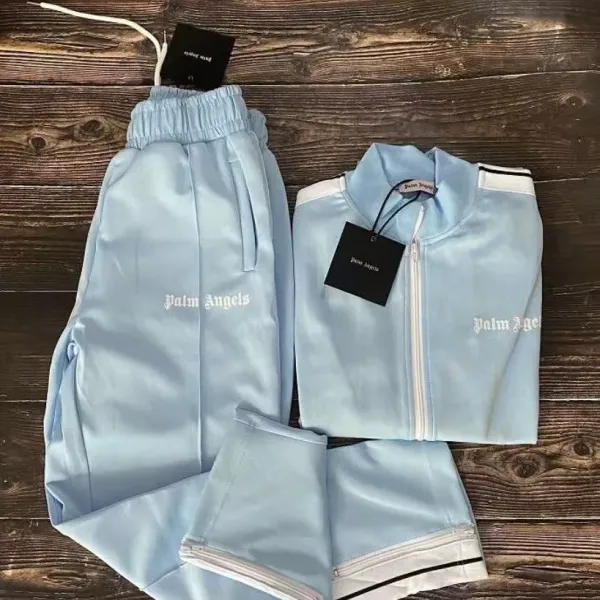Palm Angels Satin Tracksuit Set Light Blue - 1