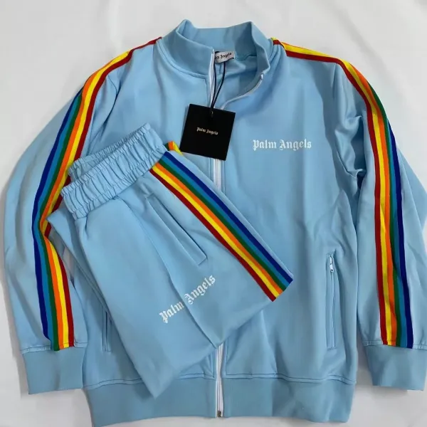 Palm Angels Track Jacket Light Blue Outerwear - 21