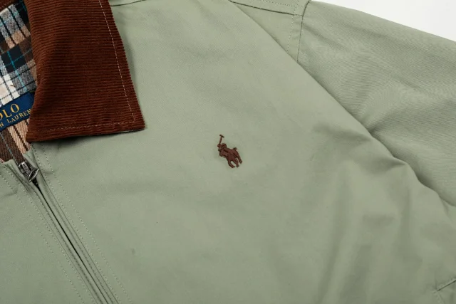 Polo Ralph Lauren Jackets Zip-Front Jacket with Corduroy Collar and Plaid Lining product detail image 6