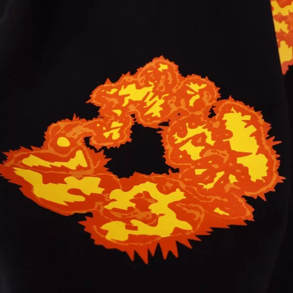 Off-White Floral Flame Print Black Hoodie - 11