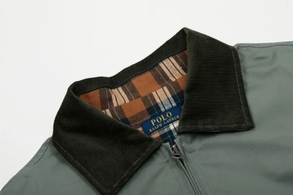 Polo Ralph Lauren Windbreaker Navy with Corduroy Collar Jacket - 27