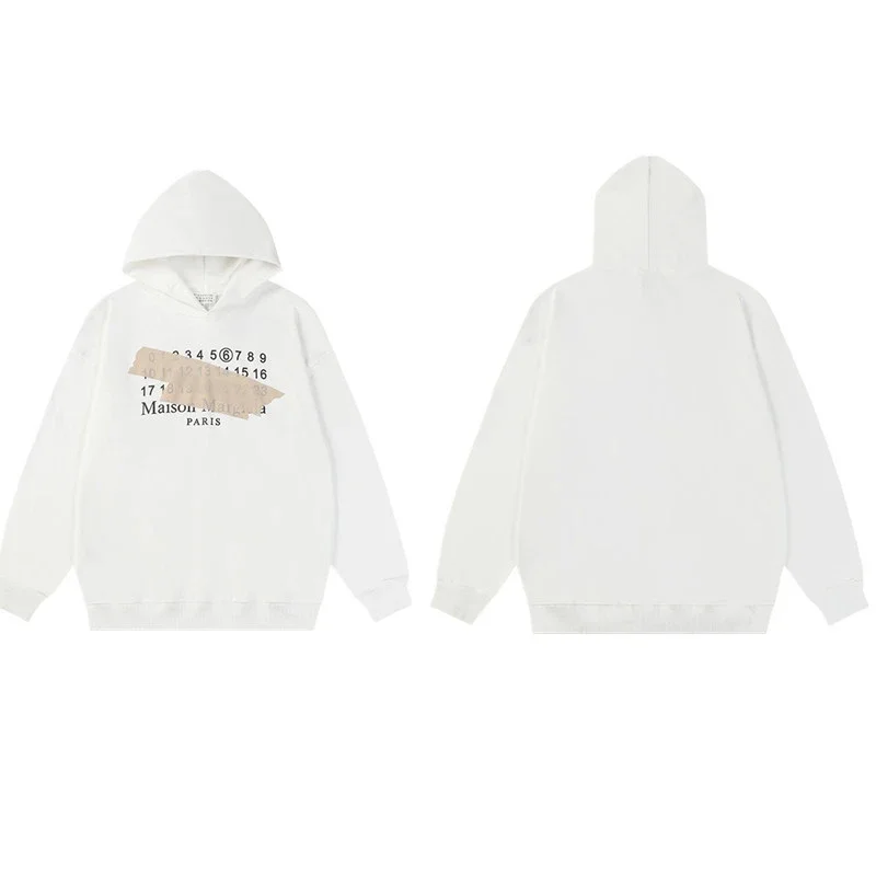 MM6 Autumn and Winter Loose Jacket Casual Hooded Sweatshirt Trendy Print