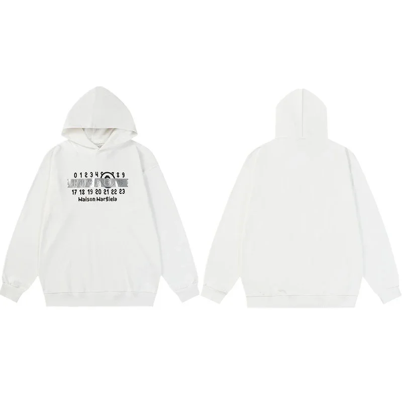 MM6 Autumn and Winter Loose Jacket Casual Hooded Sweatshirt Trendy Print
