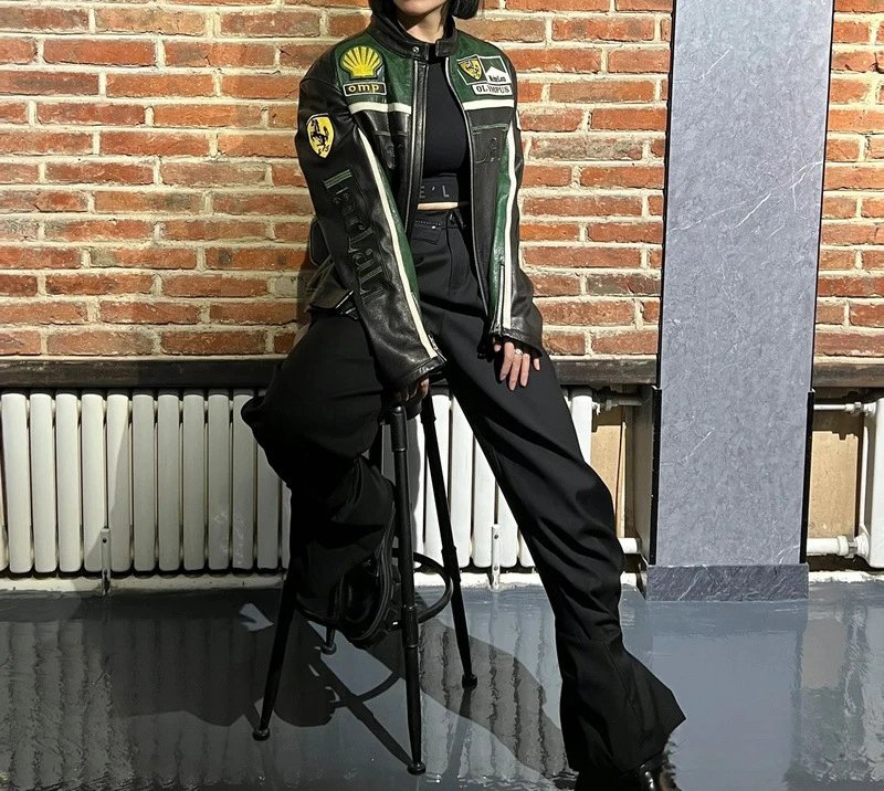 Harley Embroidered Cropped Leather Jacket photo 8