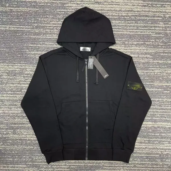 Stone Island Shadow Project Black Zip-Up Hoodie - 1