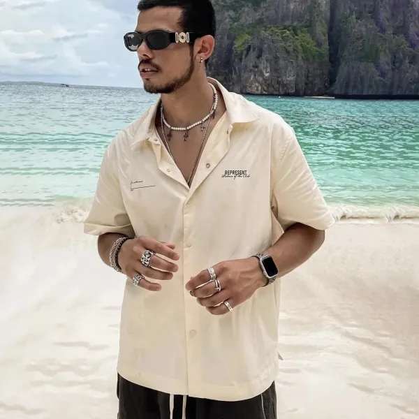 Represent Short-Sleeve Work Shirt Off-White - 9