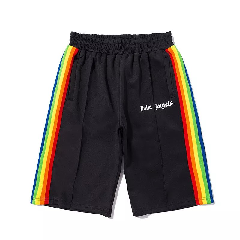 Palm Angels Rainbow Stripe Track Shorts Blue - 13