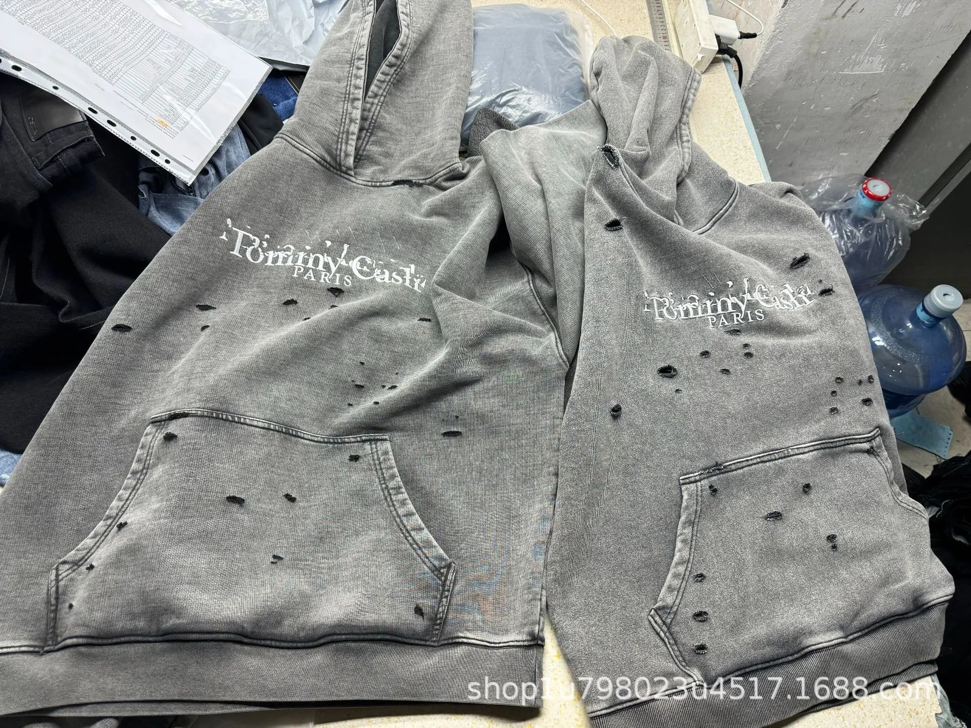 Distressed Hoodie with Holes photo 7