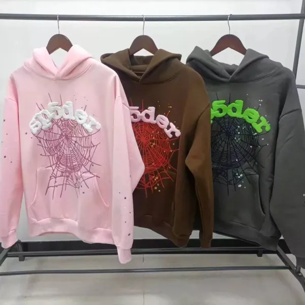 SP5DER Spider Web Hoodie Brown - 7
