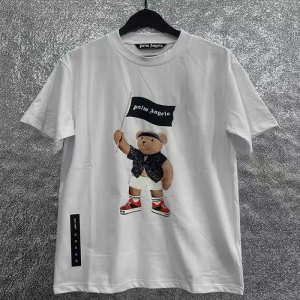 Palm Angels Bear Flag Graphic T-Shirt White - 1
