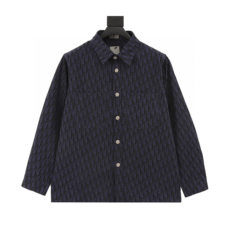 Design Classic All-Over Print Denim Shirt Navy Shirt product detail 2 in Litbuy spreadsheet finds