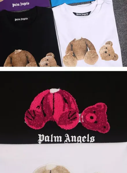 Palm Angels Teddy Bear Print Black T-Shirt - 16
