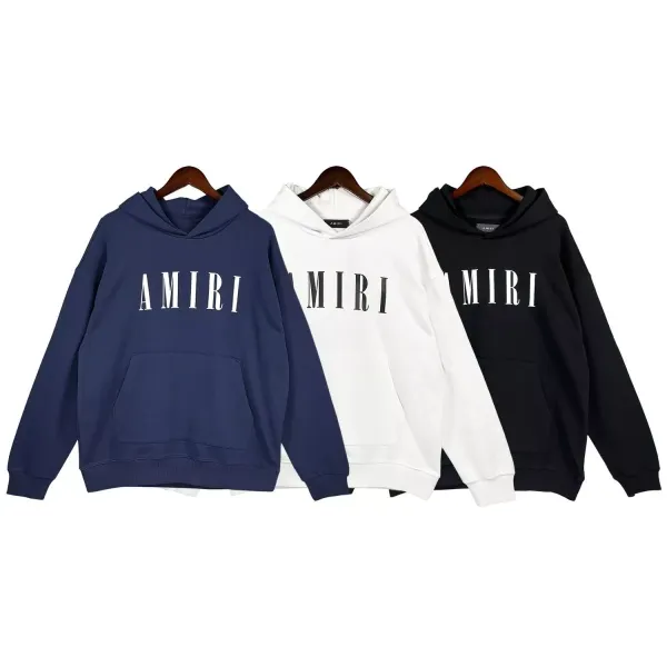 Amiri Logo Hoodie Navy Blue - 2