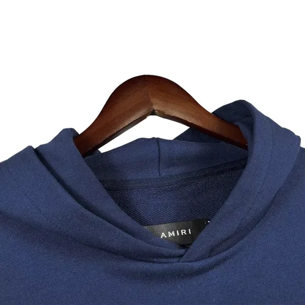 Amiri Logo Hoodie Navy Blue - 17