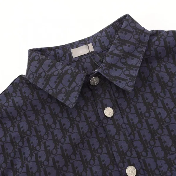 Classic All-Over Print Vintage Denim Shirt Navy - 7
