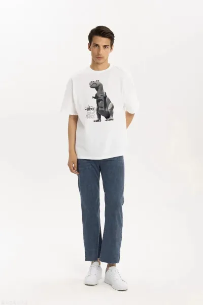 Stussy Big and Meaty T-Rex Graphic T-Shirt White - 10