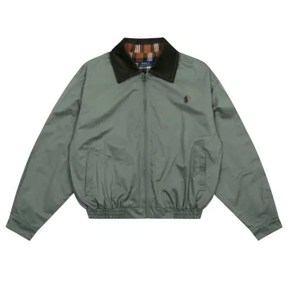 Polo Ralph Lauren Windbreaker Navy with Corduroy Collar Jacket - 25