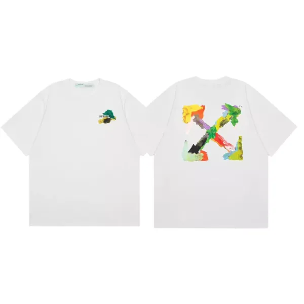 Off-White Painted Arrow Graphic T-Shirt White - 1