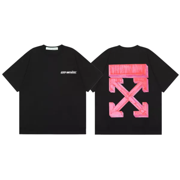 Off-White Painted Arrow Black T-Shirt - 1