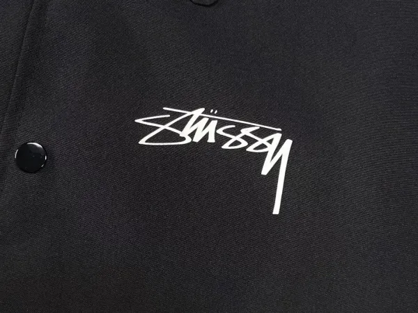 Stussy Script Logo Coach Jacket Beige Outerwear - 4