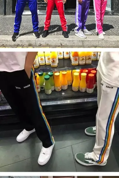 Palm Angels Track Pants Light Blue with White Side Stripe Pants - 33