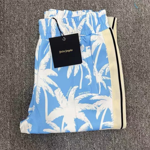 Palm Angels Track Pants Light Blue with White Side Stripe Pants - 48