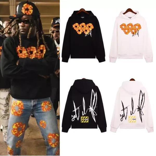 Off-White x Denim Tears Floral Heart Hoodie White - 2