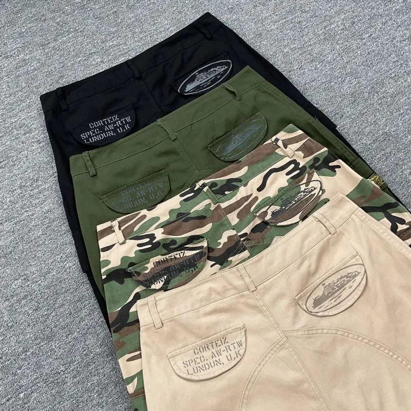 American trendy street work wear straight casual camouflage trousers for men product image