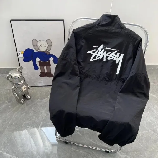 Stussy Script Logo Windbreaker Black Jacket Outerwear.windbreaker - 1