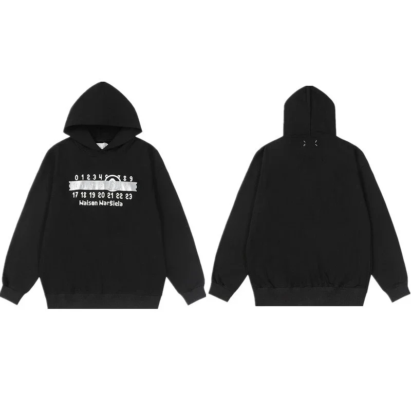 MM6 Autumn and Winter Loose Jacket Casual Hooded Sweatshirt Trendy Print