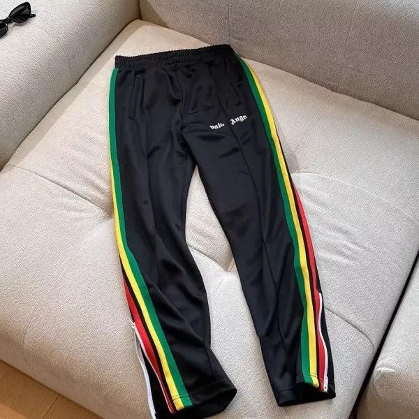 Palm Angels Track Pants Black with Rasta Stripes Sweatpants - 1