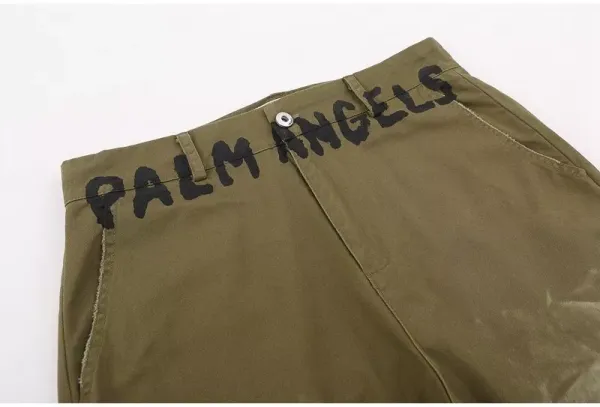 Palm Angels Logo Waistband Pants Army Green - 9