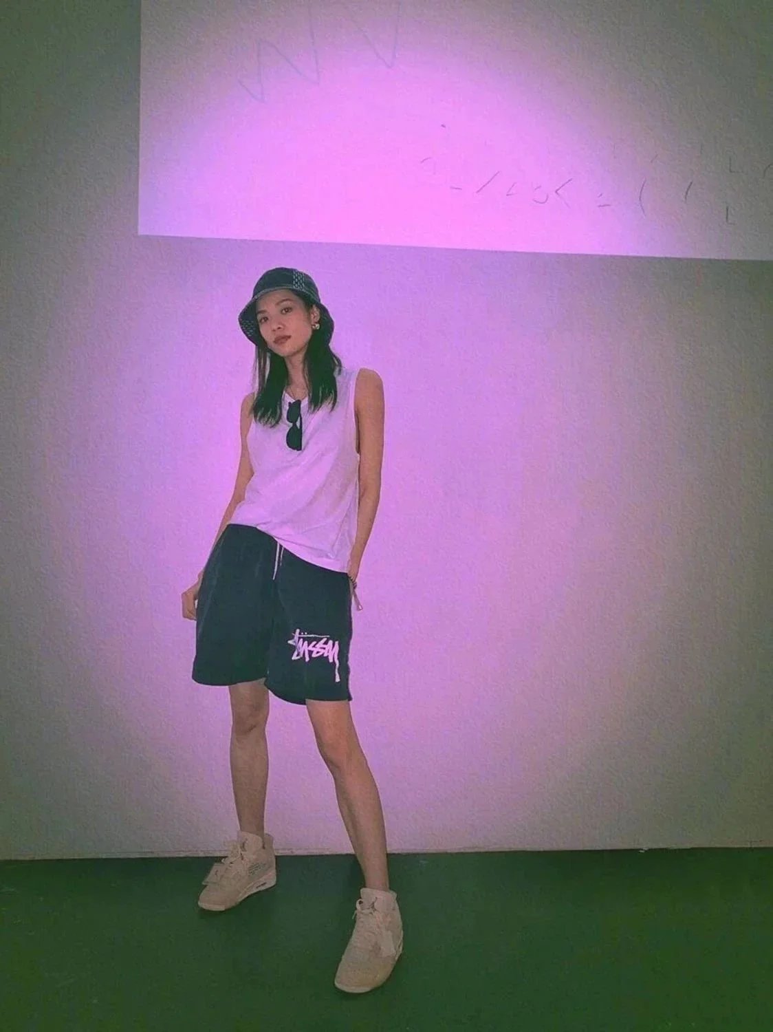 Stussy Logo Shorts Black and Neon Yellow - 5